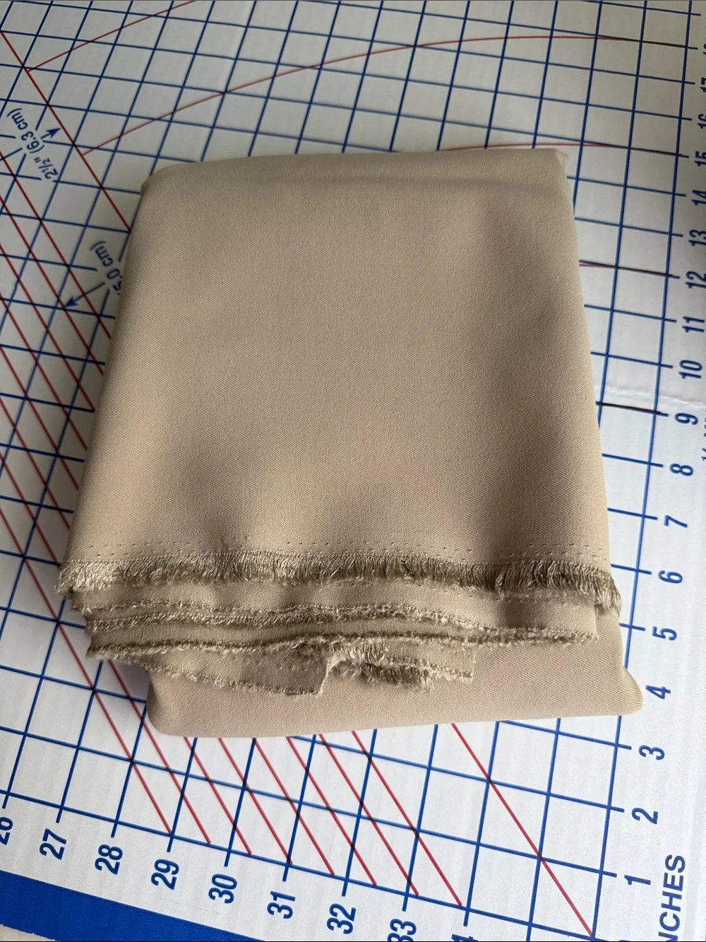 Khaki Stretch Twill Suiting Fabric 1⅓ Yards x 58” Tan Pants Skirt Jacket Apparel